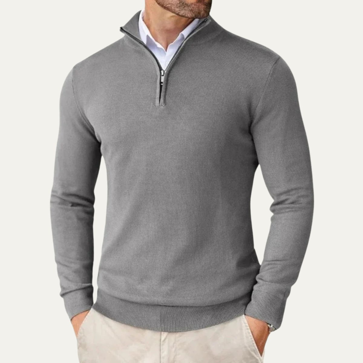 Men's Relaxed Fit Crew Neck Knit Sweater