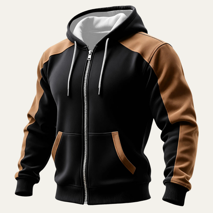 Men's Contrast Zip Hoodie Jacket