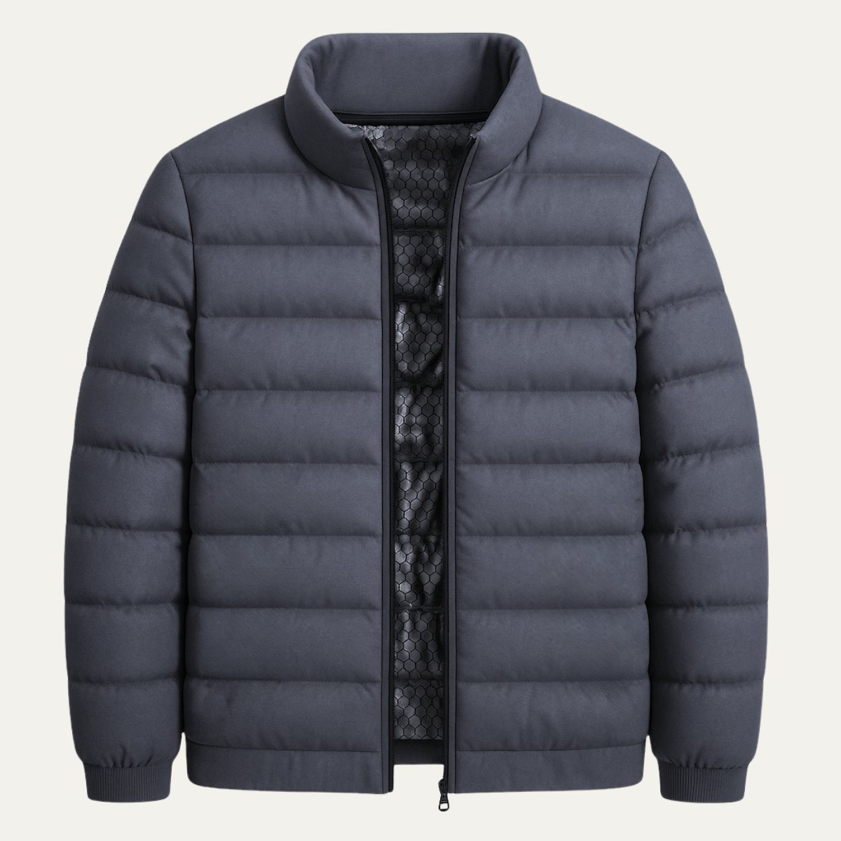 Warm Men's Insulated Ski Jacket with Thermal Lining - Gray - Nocini