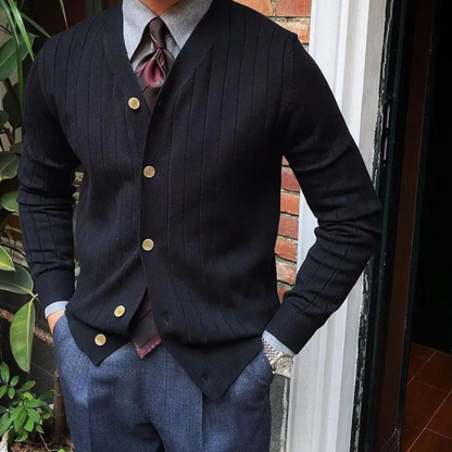Stylish Men's Fitted Knit Sweater