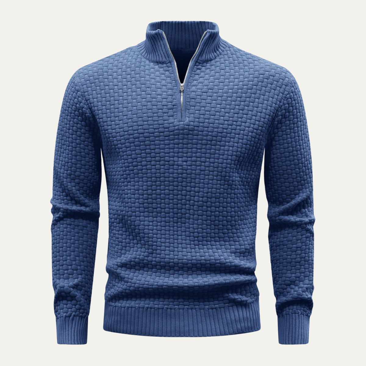 Warm Mens Half Zip Crew Neck Winter Sweater