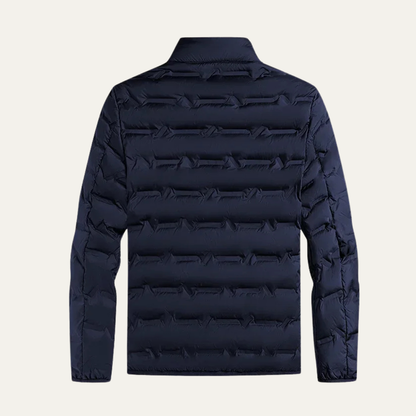 Warm Men's Insulated Ski Jacket - Navy Blue Down Coat
