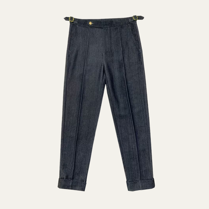 Classic Fit Straight Leg Dress Pants - Dark Blue - Nocini