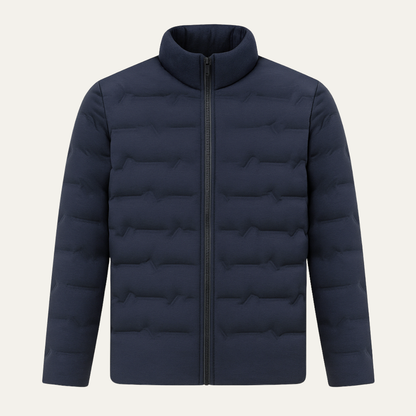 Warm Men's Insulated Ski Jacket - Navy Blue Down Coat - Nocini