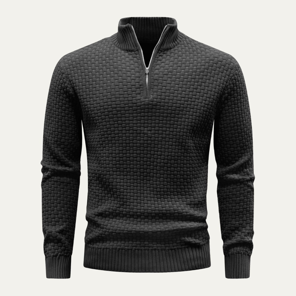 Warm Mens Half Zip Crew Neck Winter Sweater - Nocini