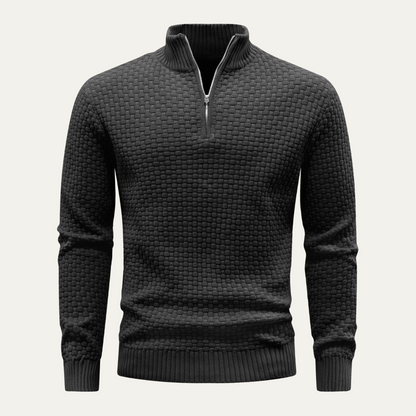 Warm Mens Half Zip Crew Neck Winter Sweater - Nocini