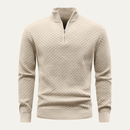 Warm Mens Half Zip Crew Neck Winter Sweater