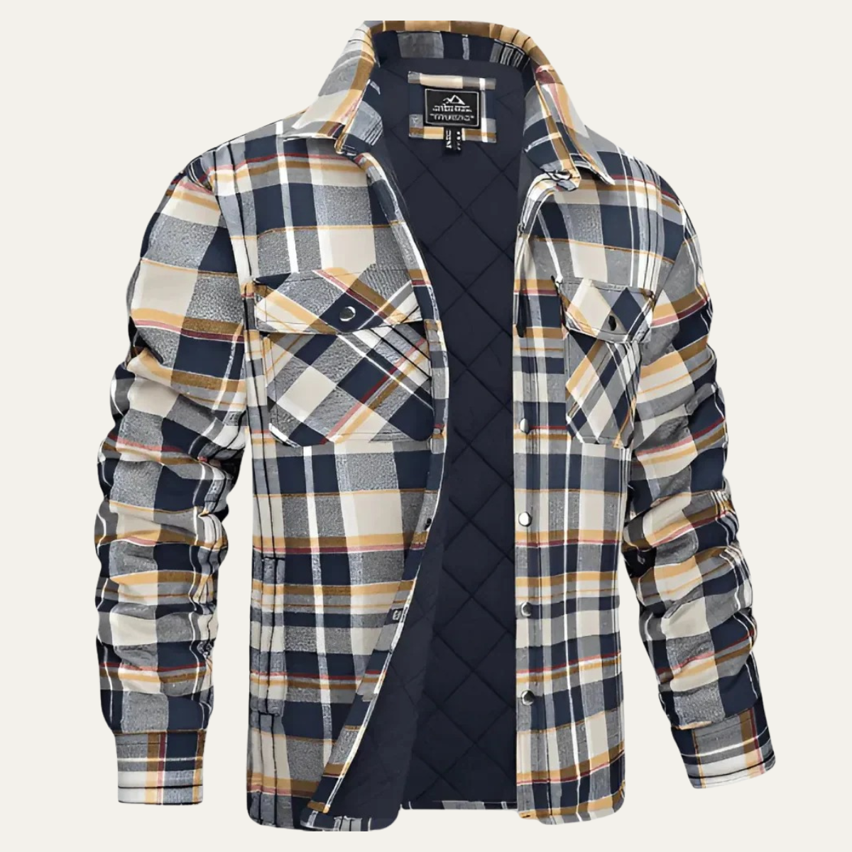 Warm Mens Plaid Flannel Shirt Jacket