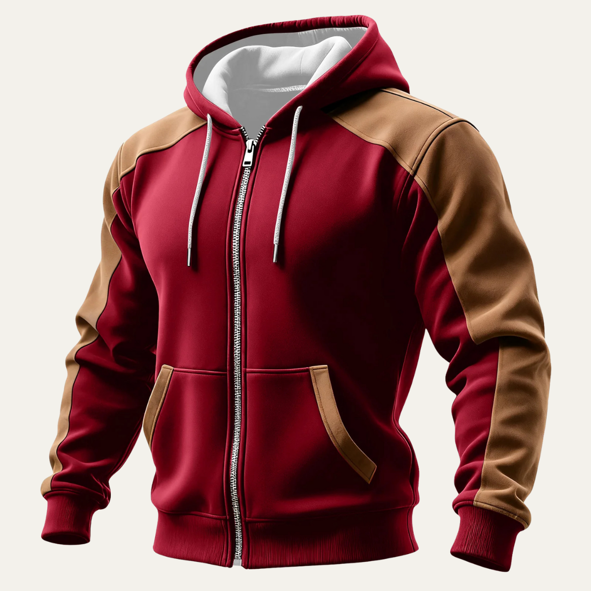 Stylish Colorblock Zip Hoodie Jacket for Men
