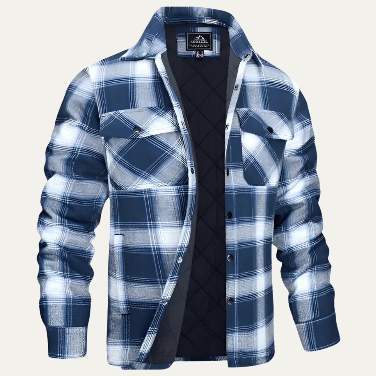 Warm Mens Plaid Flannel Shirt Jacket