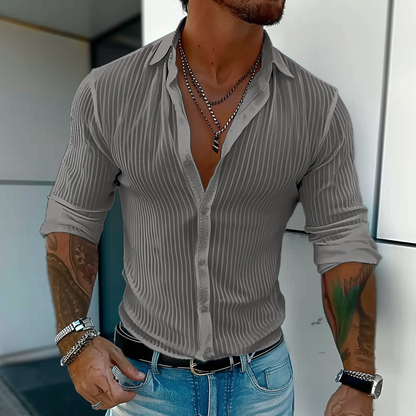 Linus | Men's Classic Fit Textured Linen Dress Shirt