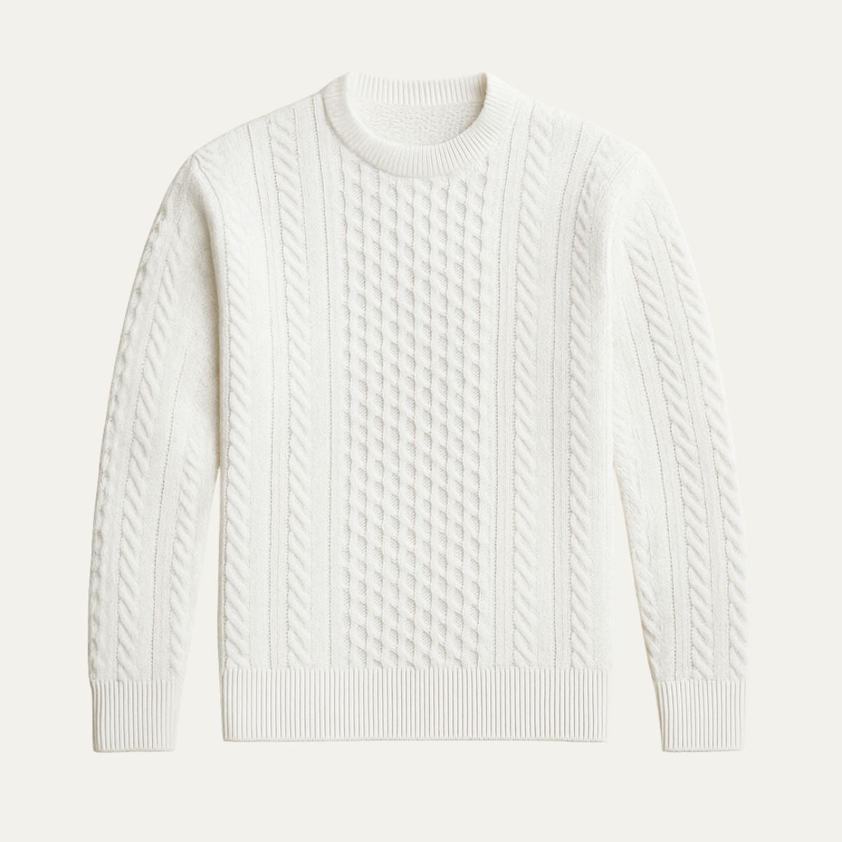 Classic Cable Knit Crew Neck Men's Sweater