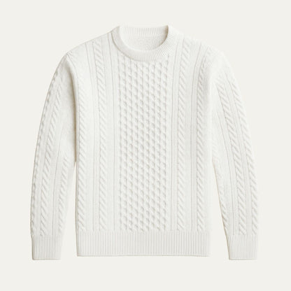 Classic Cable Knit Crew Neck Men's Sweater