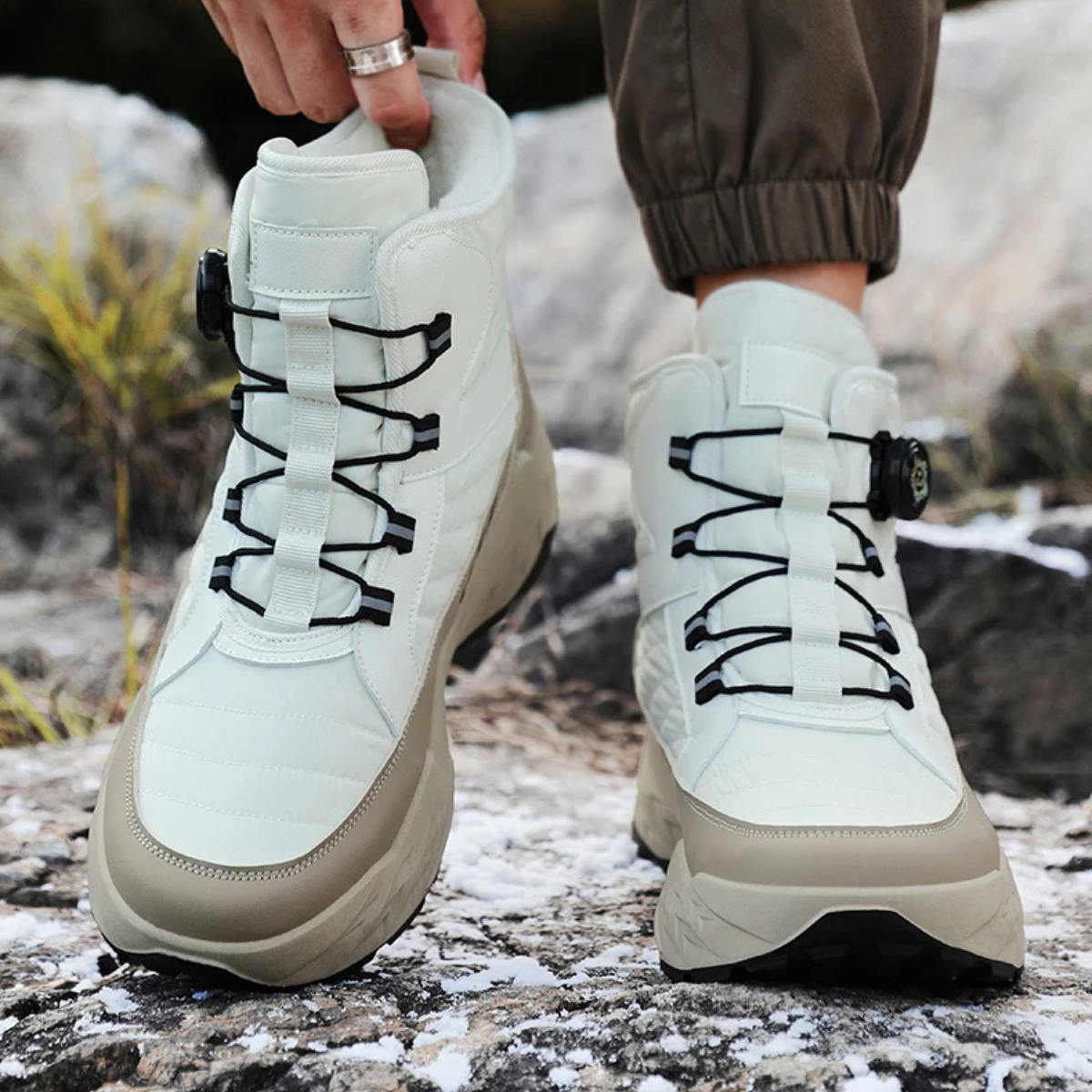 Warm Waterproof Insulated Snow Boots for Men