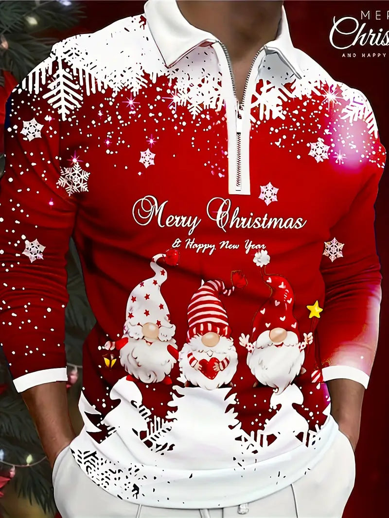 Men's Festive Crew Neck Christmas Sweater Snowflake Pattern