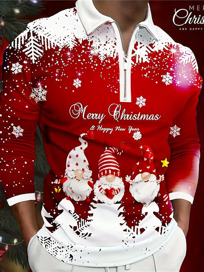 Men's Festive Crew Neck Christmas Sweater Snowflake Pattern
