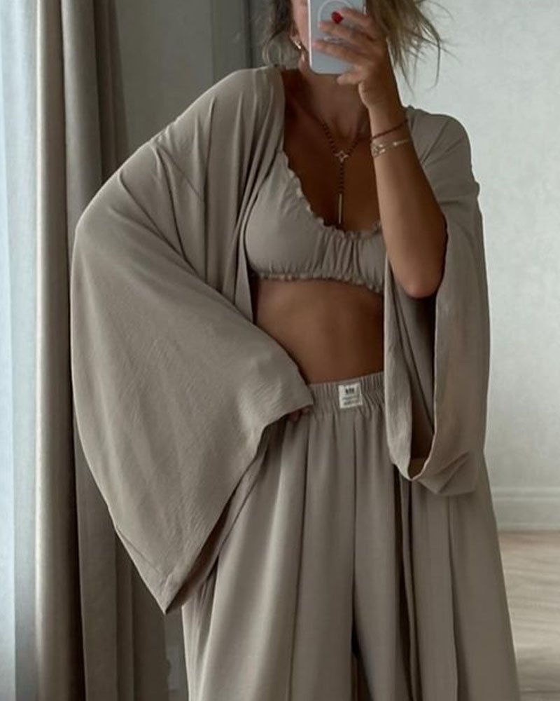 Cozy Cable Knit Cardigan Sweater Set