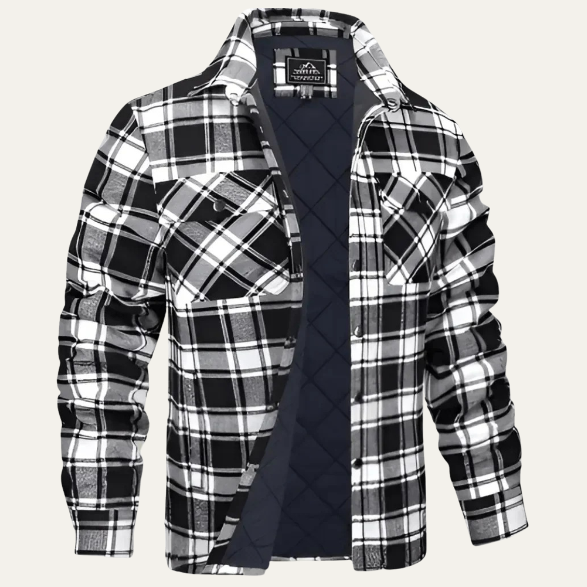 Warm Mens Plaid Flannel Shirt Jacket - Nocini