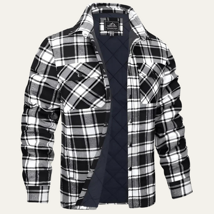 Warm Mens Plaid Flannel Shirt Jacket - Nocini