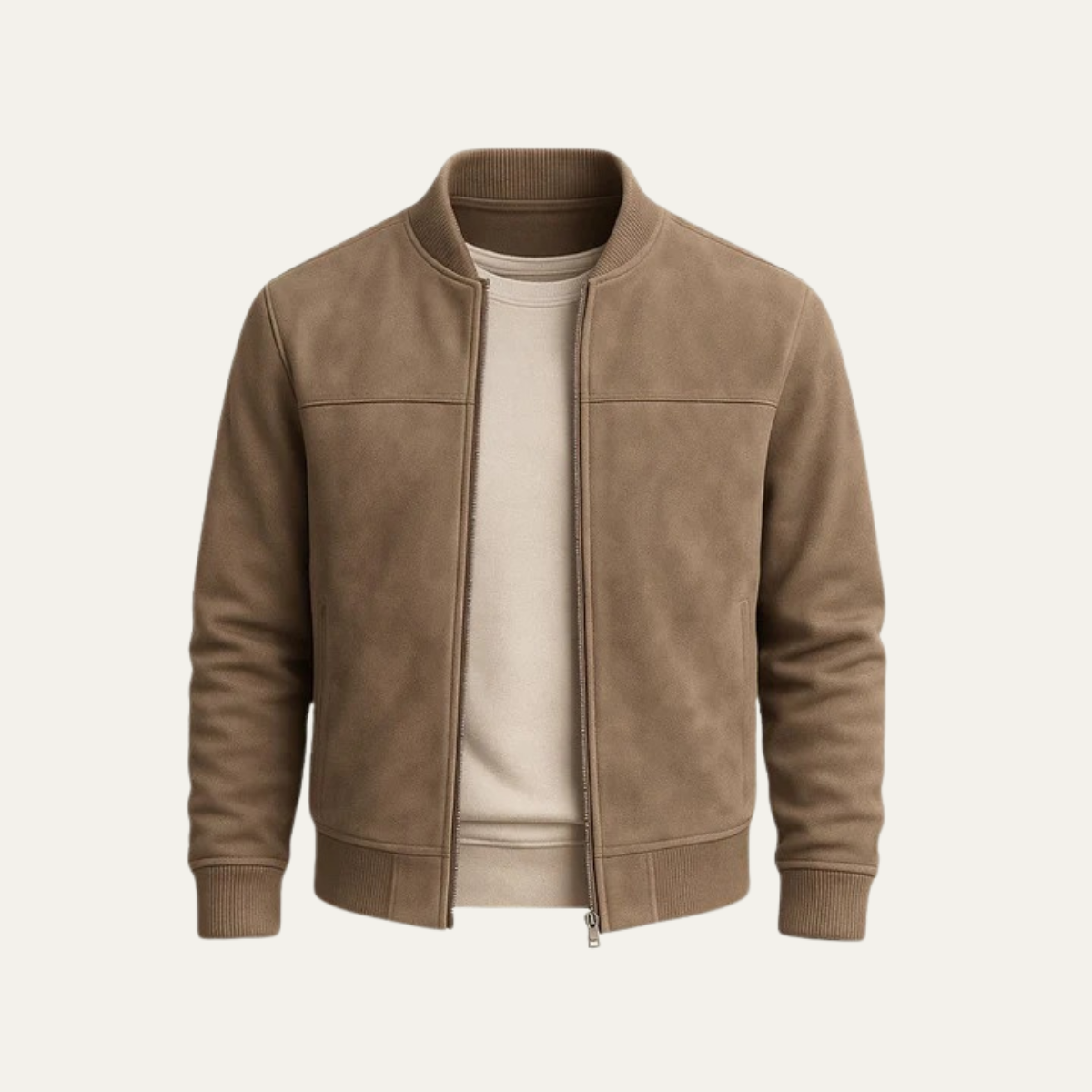 Luxury Mens Suede Leather Autumn Jacket - Nocini