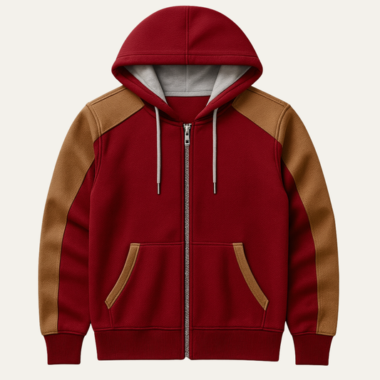 Stylish Colorblock Zip Hoodie Jacket for Men - Nocini