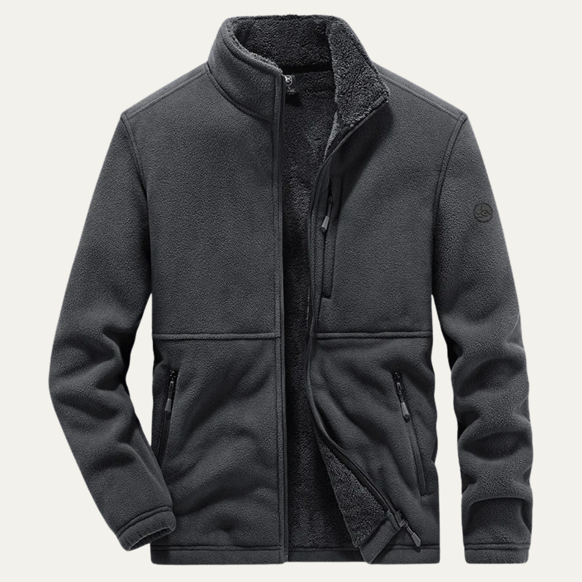Warm Mens Fleece Zip Up Winter Coat