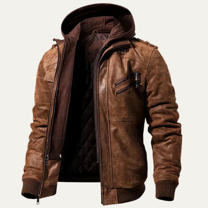 Classic Mens Black Leather Biker Jacket