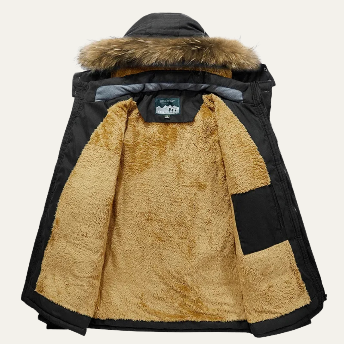 Warm Men's Fur Hooded Parka Coat