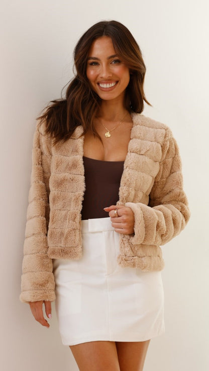 Women's Puffy Quilted Open Front Jacket
