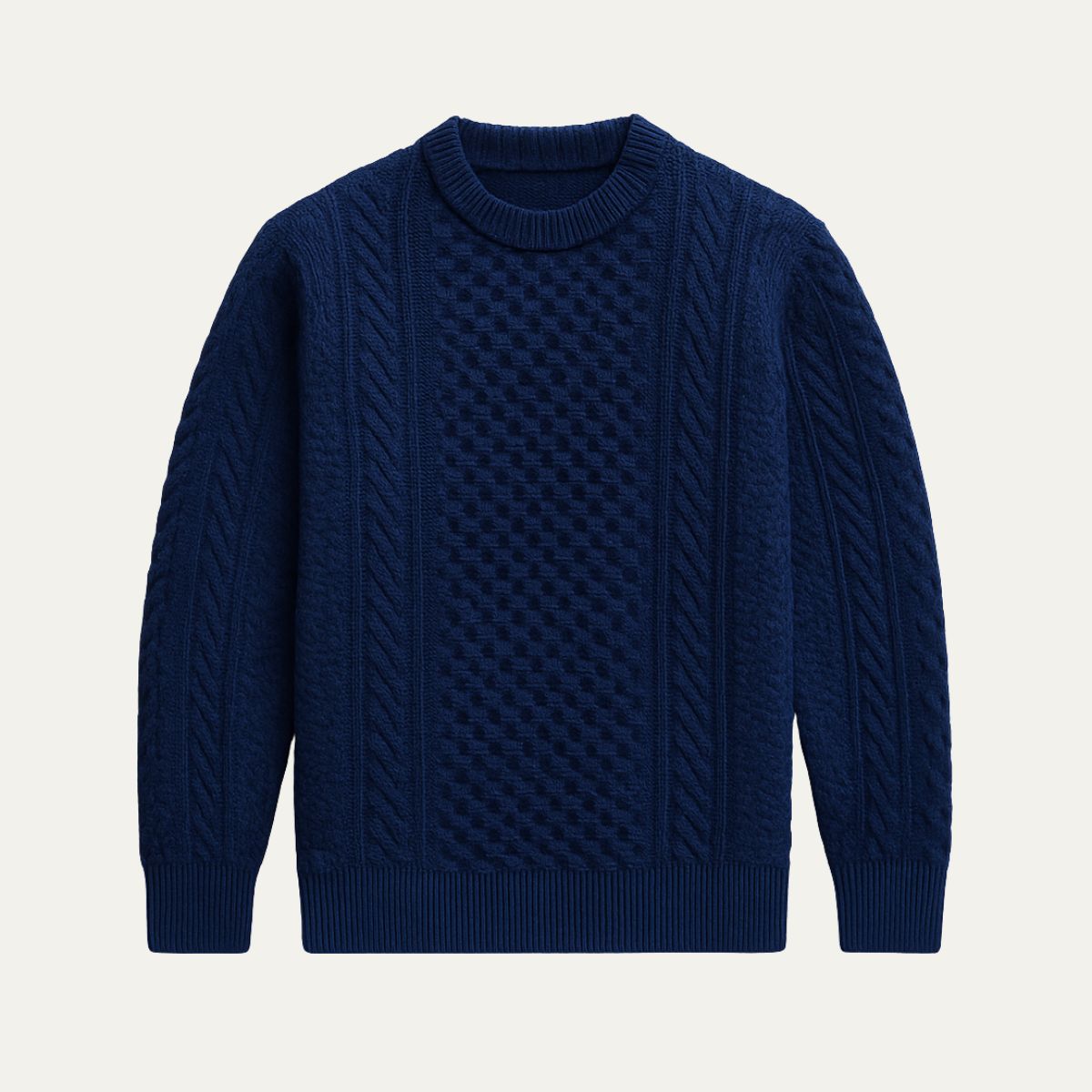 Classic Cable Knit Crew Neck Men's Sweater - Nocini