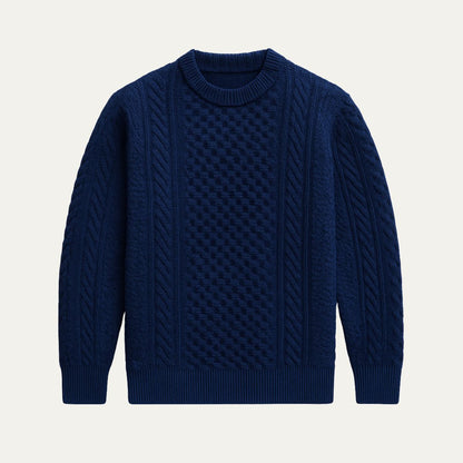 Classic Cable Knit Crew Neck Men's Sweater - Nocini