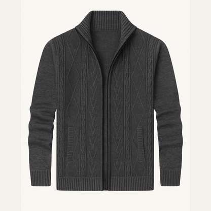 Warm Men's Knitted Zipper Nordic Sweater - Nocini