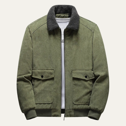 Rugged Men's Corduroy Fleece Lined Jacket
