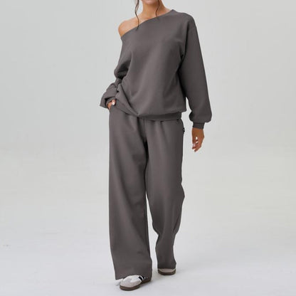 Comfy Women's Sweatshirt and Loose Fit Jogger Pant Set