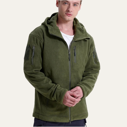 Men's Insulated Tactical Fleece Hoodie with Multiple Pockets