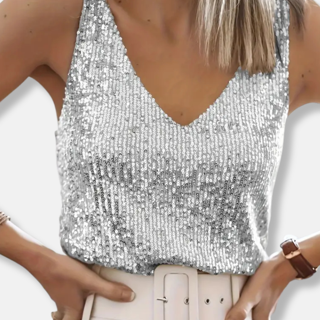 Sparkly Ladies' Tank Sequin Blouse