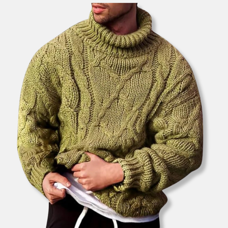 Soft Crew Neck Thick Knit Men's Sweater