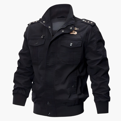 Men's Zip Up Flight Jacket with Pocket Details