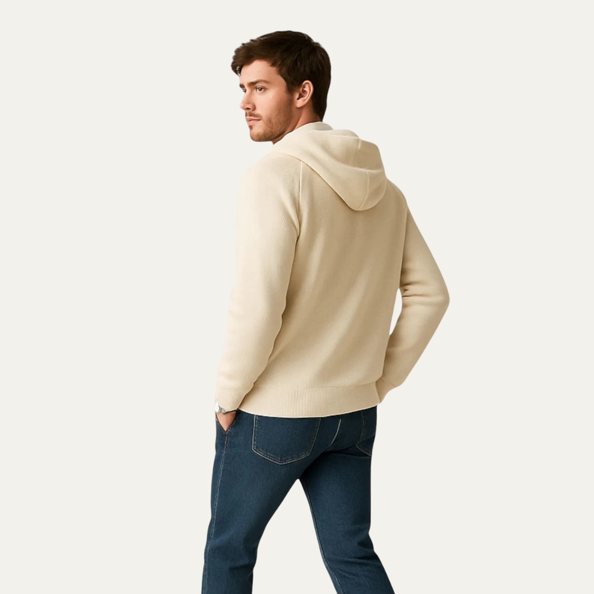 Premium Men's Merino Wool Zip Up Sweater