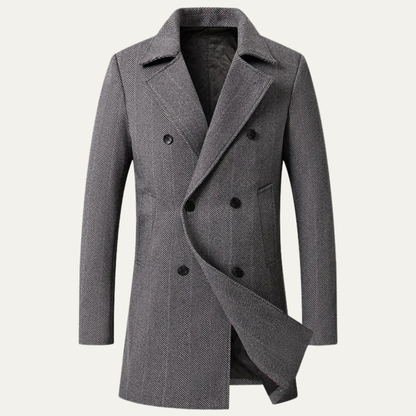 Classic Mens Double Breasted Wool Overcoat