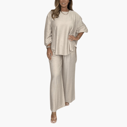 Comfy Women's Pajama Set with Wide Leg Pants
