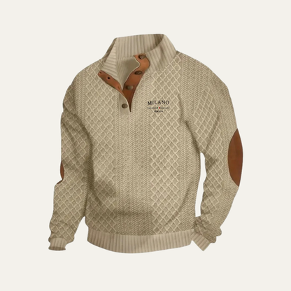 Classic Men's Cable Knit Quarter Zip Sweater