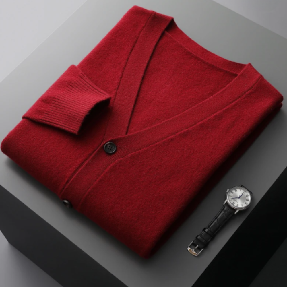 Classic Button Front Men's Sweater