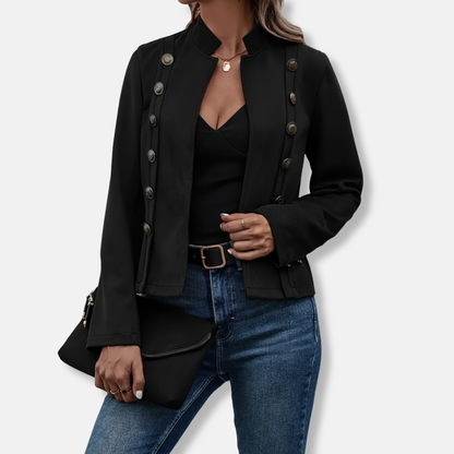 Slim Fit Blazer Jacket with Decorative Buttons