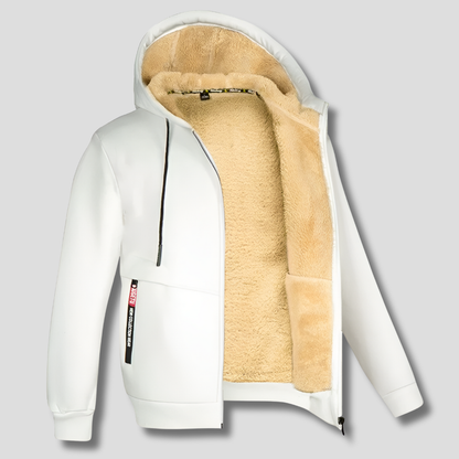 Warm Men's Fleece Jacket with Faux Fur Inside