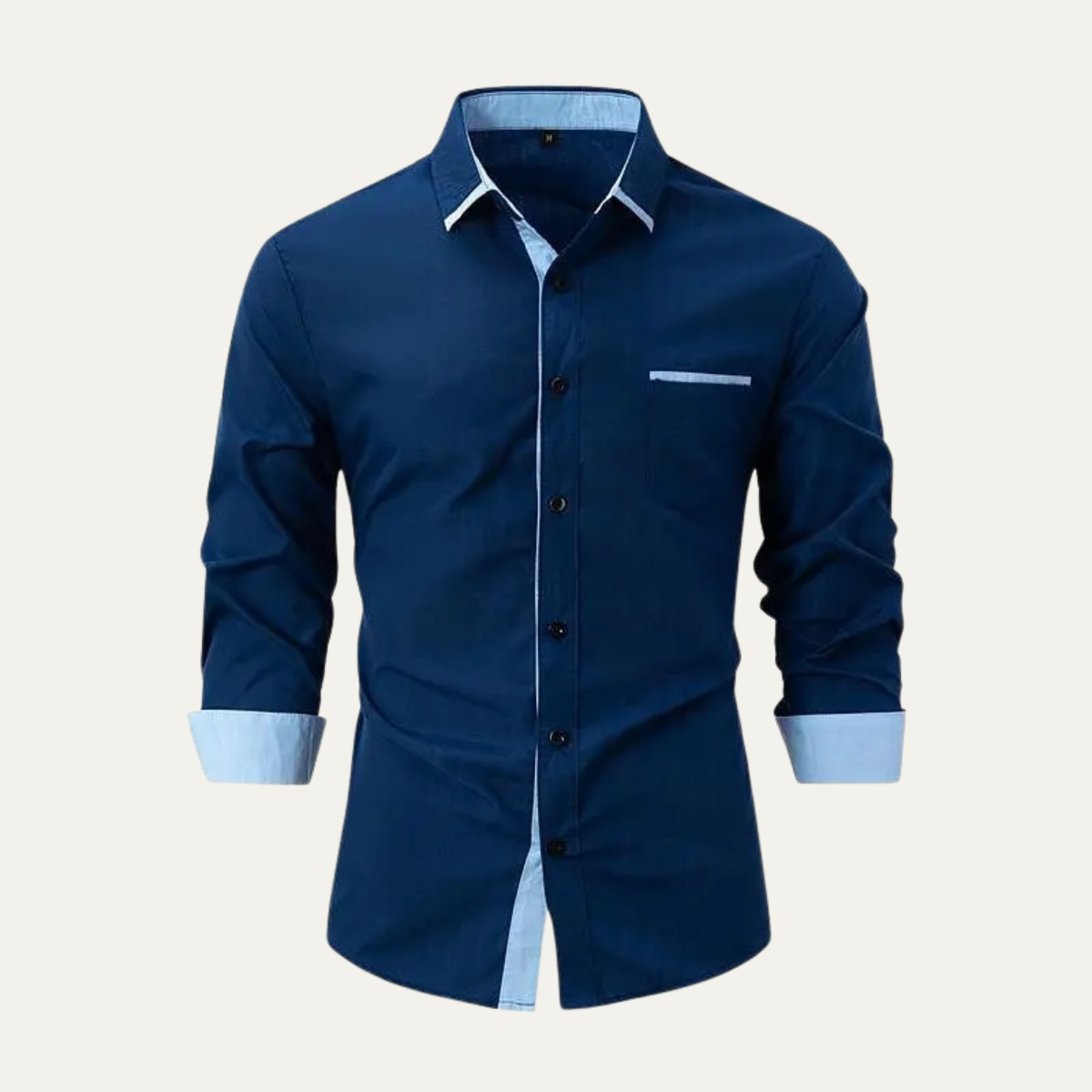 Relaxed Fit Men's Button Down Contrast Shirt