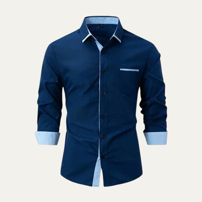 Relaxed Fit Men's Button Down Contrast Shirt