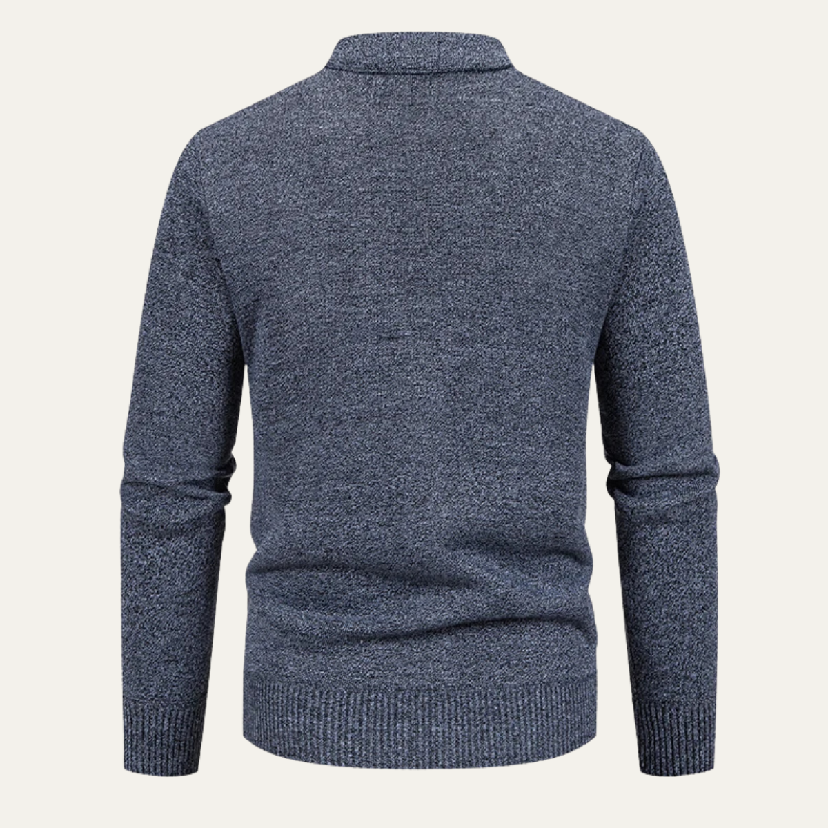 Warm Plaid V Neck Men's Fleece Cardigan Sweater