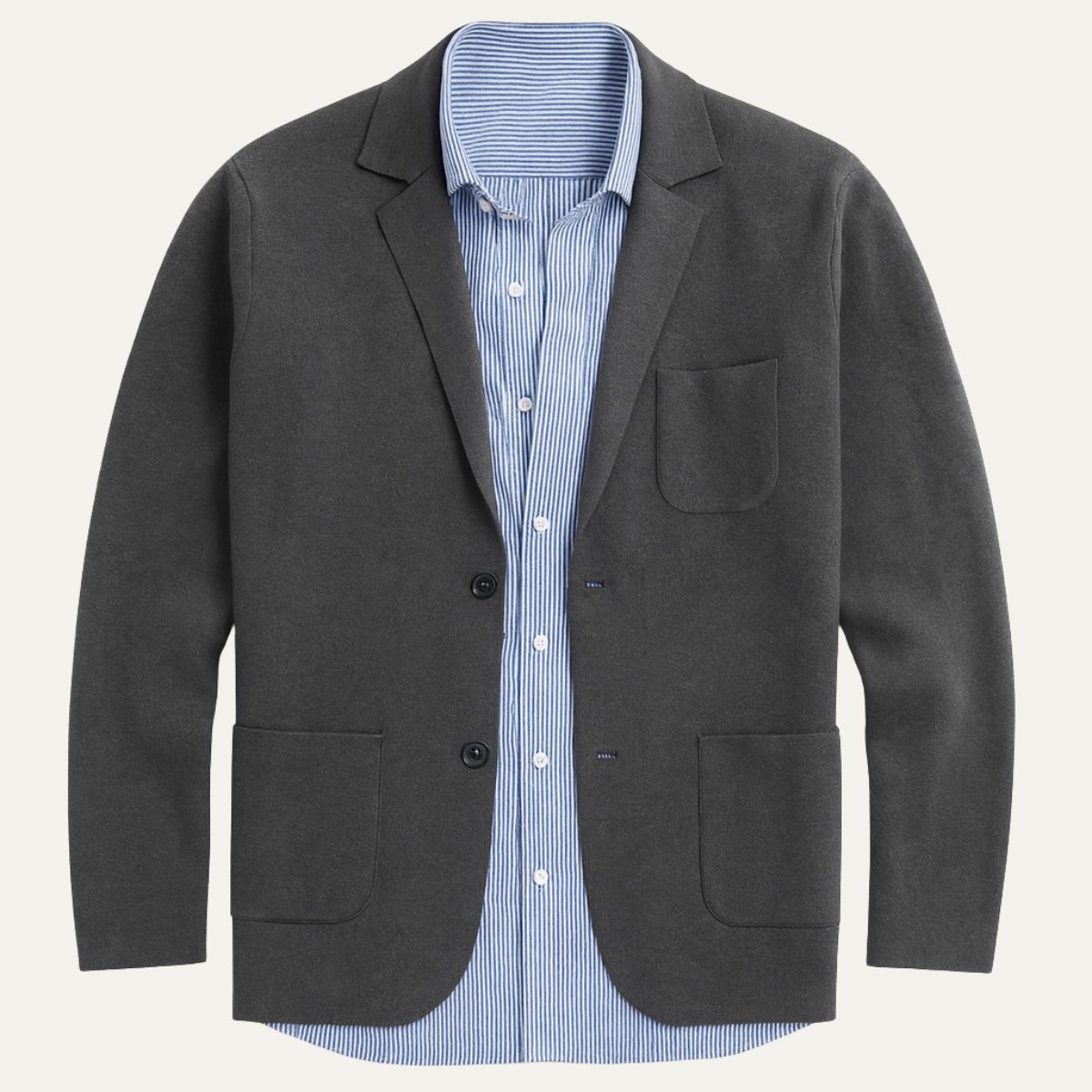 Classic Light Grey Suit Jacket for Men