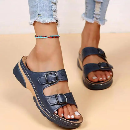 Stylish Wedge Sandals with Double Strap